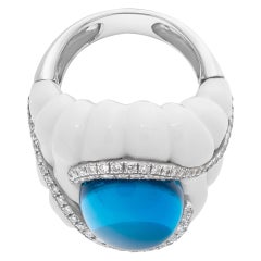 Michael Christoff Agate and Topaz Ring