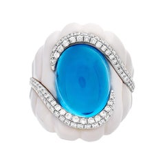Michael Christoff Agate and Topaz Ring 