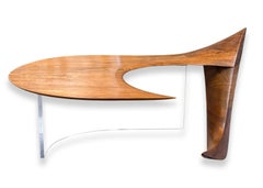 Michael Coffey Signiert Pegasus Contemporary Modern Wood and Lucite Couchtisch