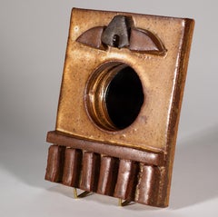 Michael Cohen Sculptural Wall Mirror, American Studio Pottery 1960s