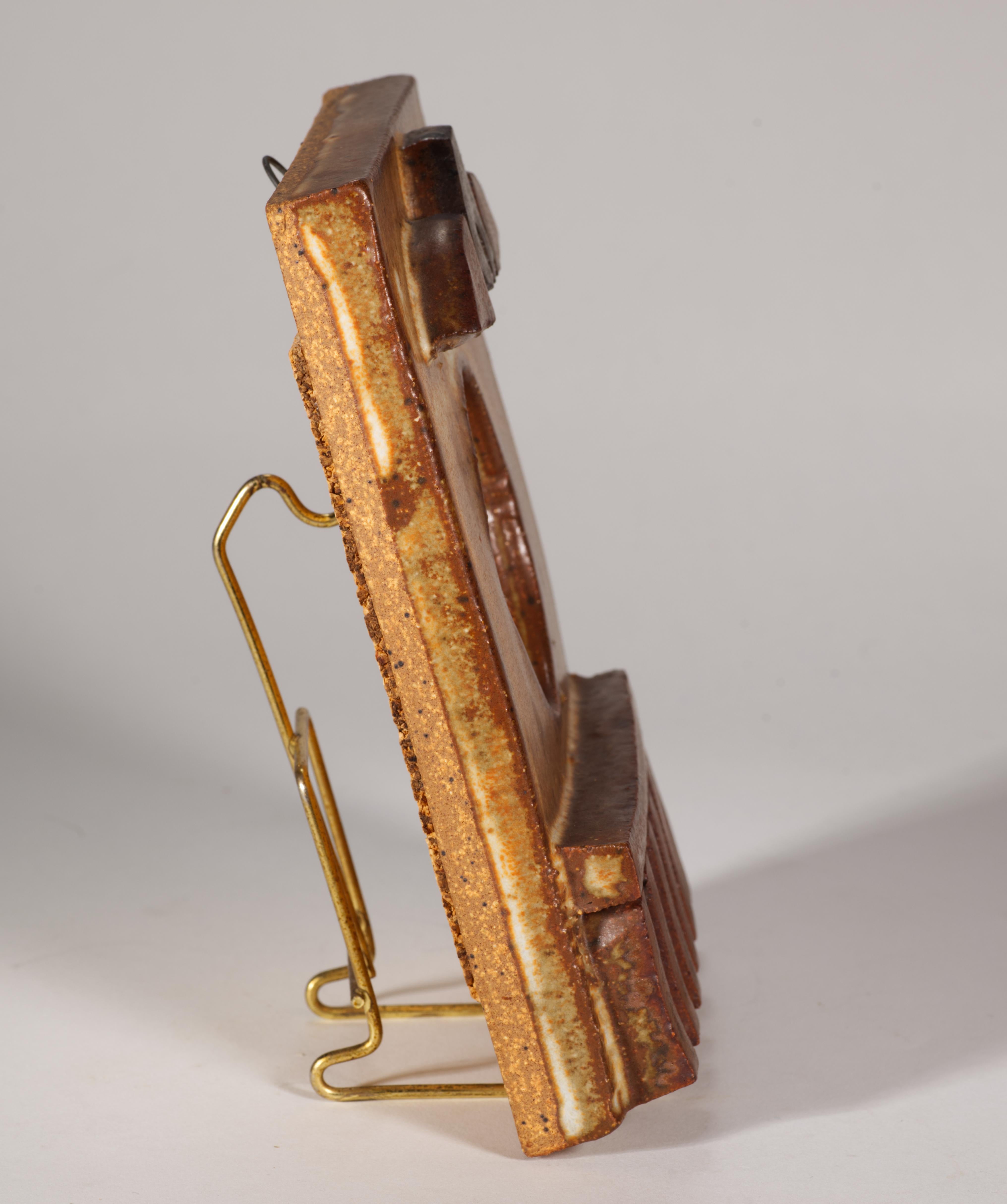 Espejo de pared escultórico Michael Cohen, Studio Pottery americano Años 60 Estadounidense en venta