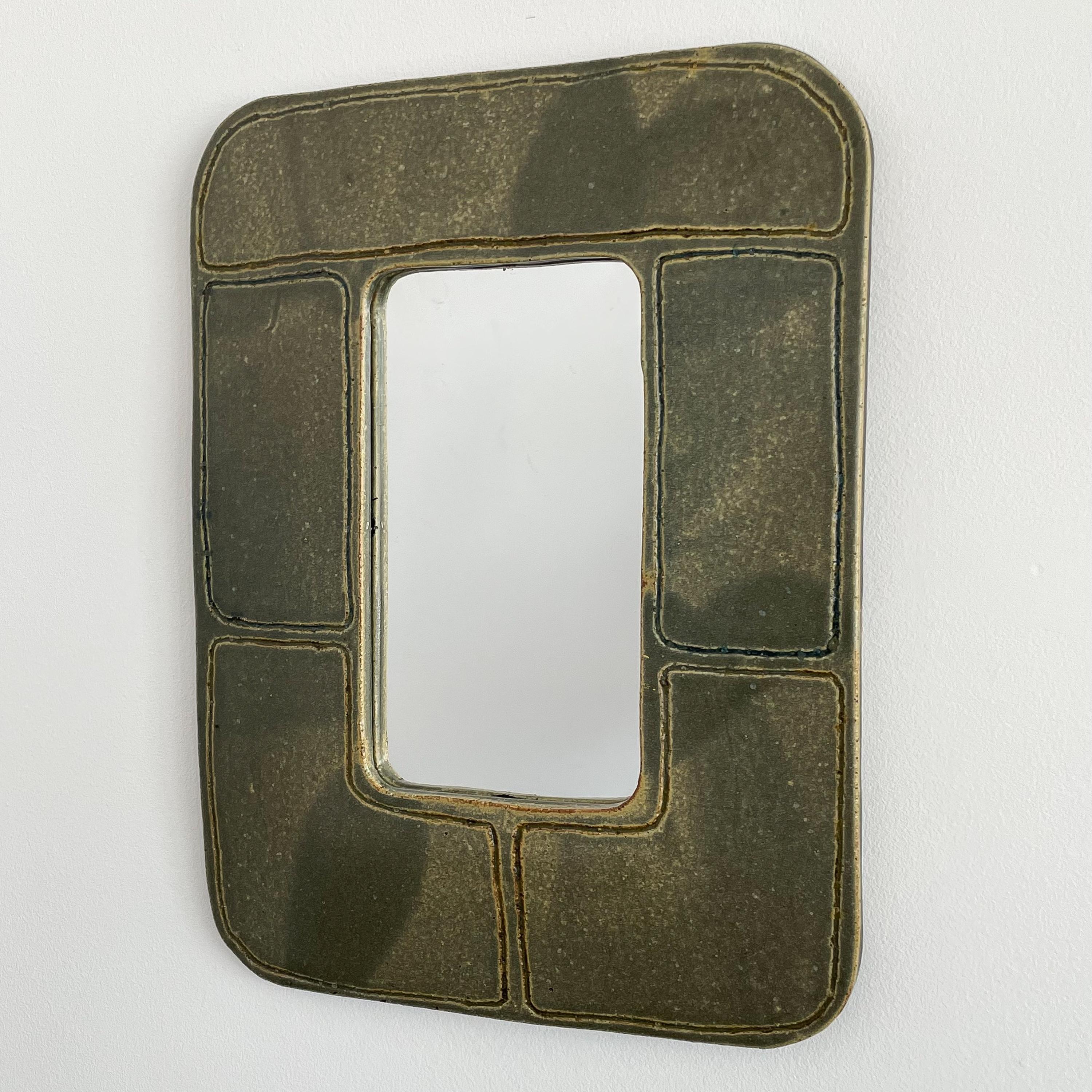 Mid-Century Modern Michael Cohen Studio Pottery Wall Mirror