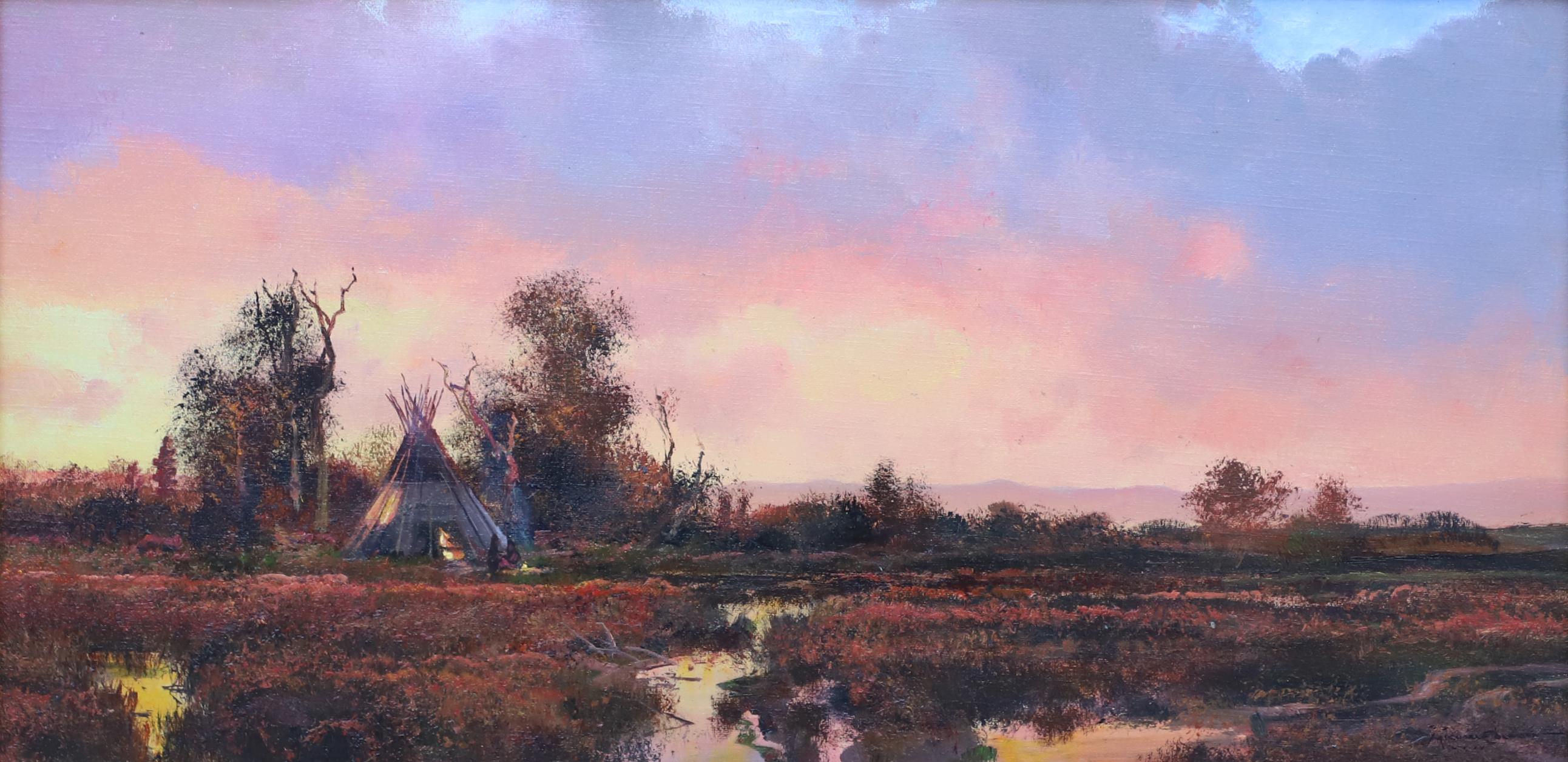 Crepuscolo nelle pianure - Painting Realismo di Michael Coleman