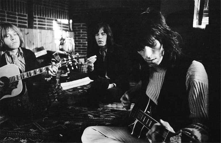 Michael Cooper (b.1941) Black and White Photograph - Brian Jones, Mick Jagger, Keith Richards, 1968