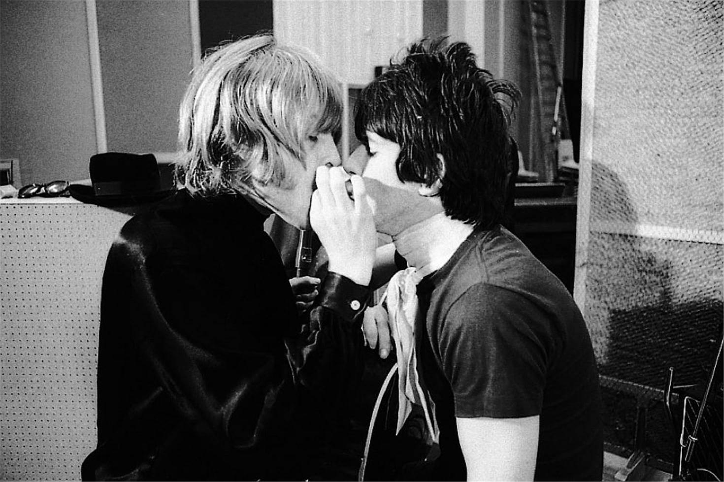 Michael Cooper (b.1941) Black and White Photograph - Keith Richards & Brian Jones, "Joint"