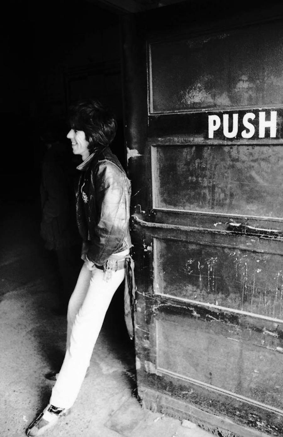 Michael Cooper (b.1941) Black and White Photograph - Keith Richards, "Push"