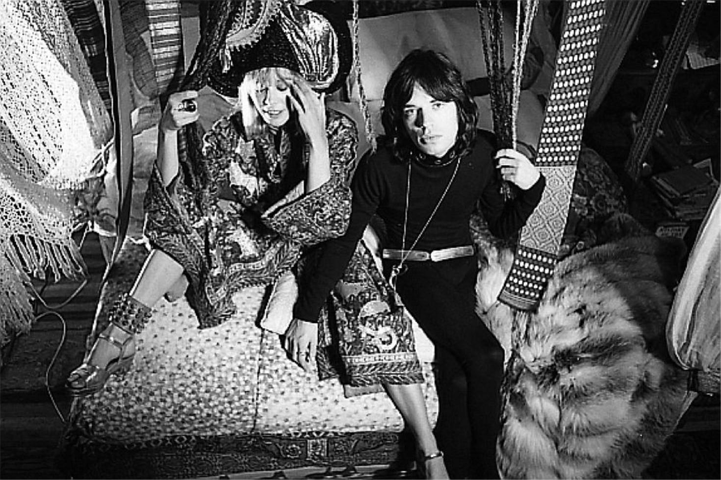 Michael Cooper (b.1941) Black and White Photograph - Mick Jagger & Anita Pallenberg, 1968