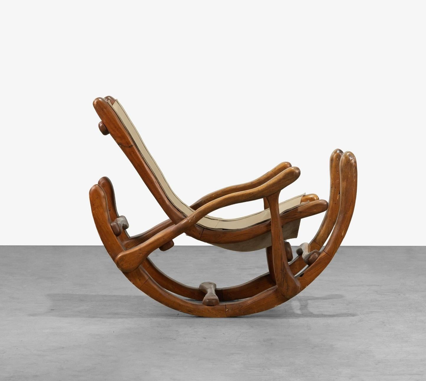 Michael Costerisan Rocking Chair, 1973 In Good Condition For Sale In Palm Springs, CA
