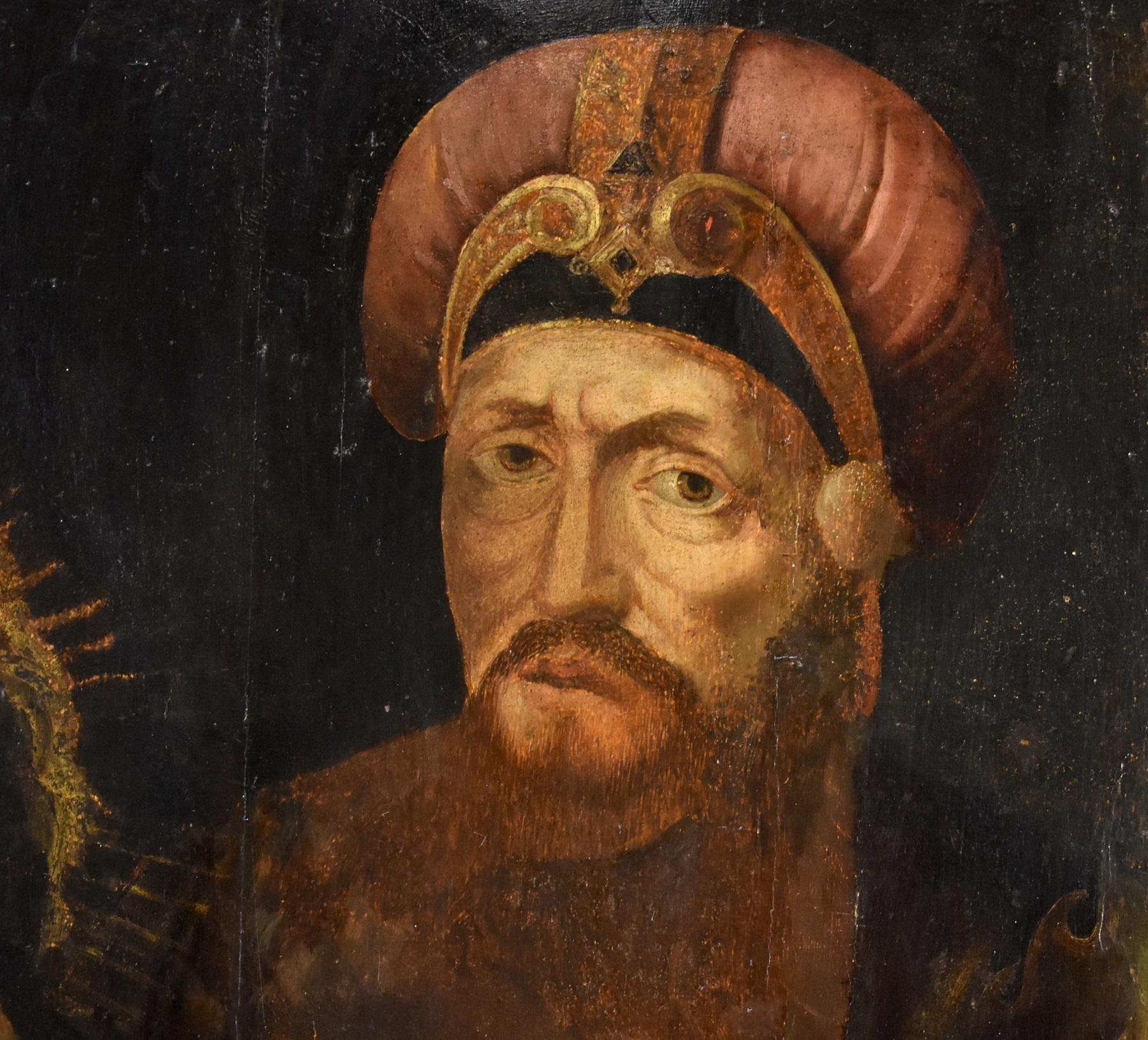 Ecce Homo Masterly 16/17e siècle Peinture Huile sur table Ancien maître Art flamand en vente 7