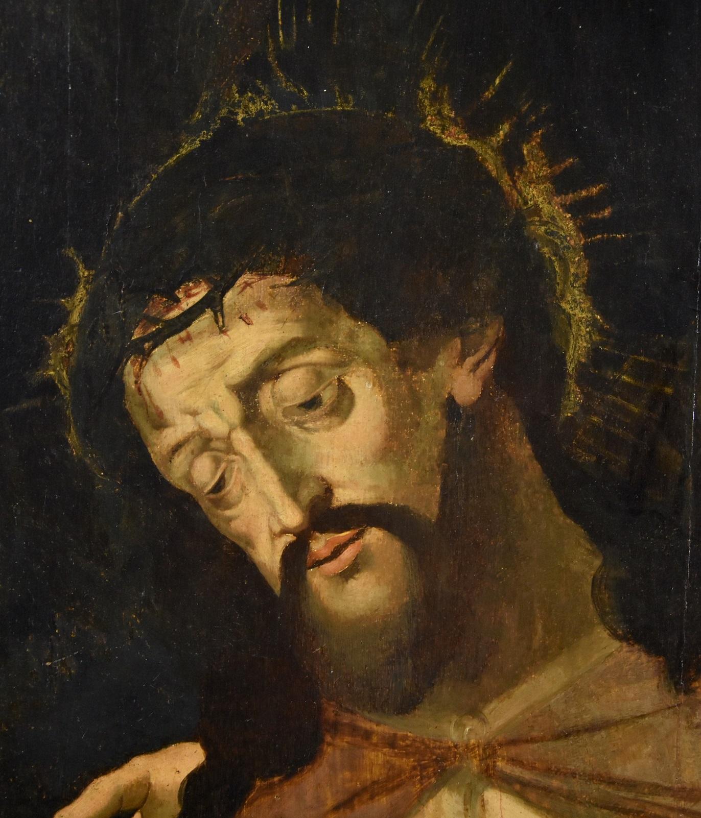 Ecce Homo Masterly 16/17e siècle Peinture Huile sur table Ancien maître Art flamand en vente 8