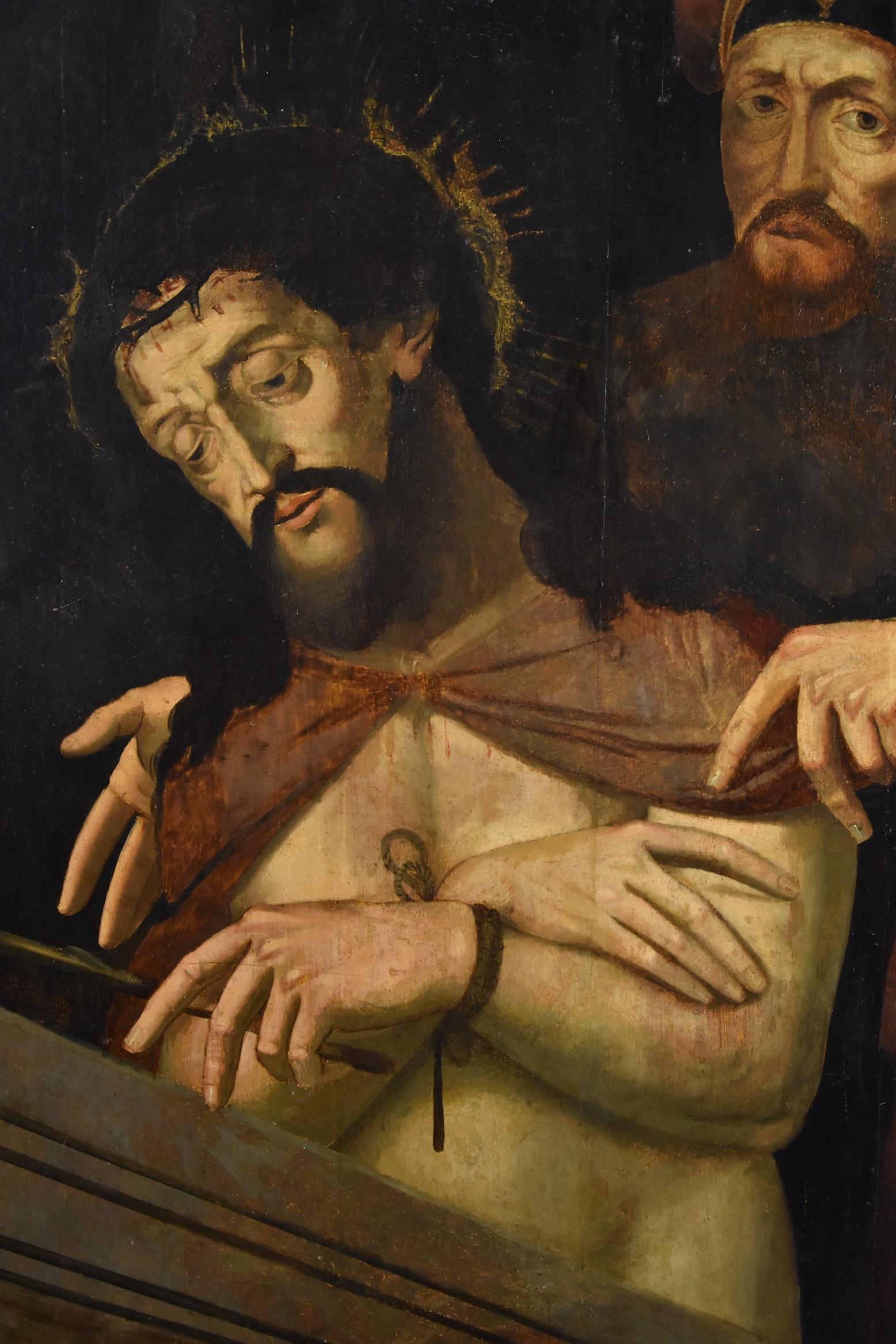 Ecce Homo Masterly 16/17e siècle Peinture Huile sur table Ancien maître Art flamand en vente 3
