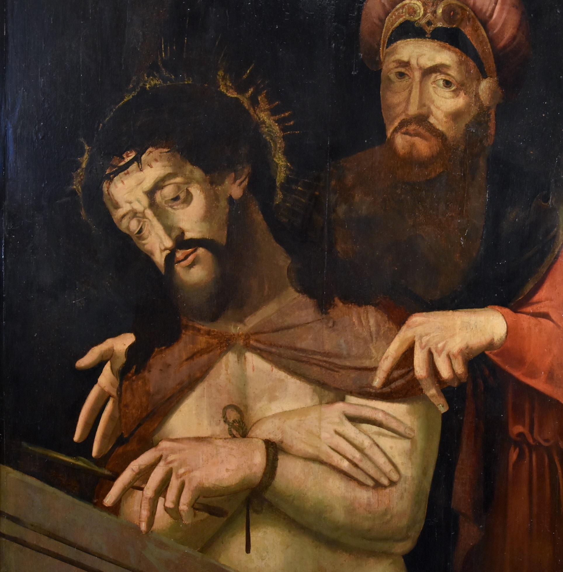 Ecce Homo Masterly 16/17e siècle Peinture Huile sur table Ancien maître Art flamand en vente 4