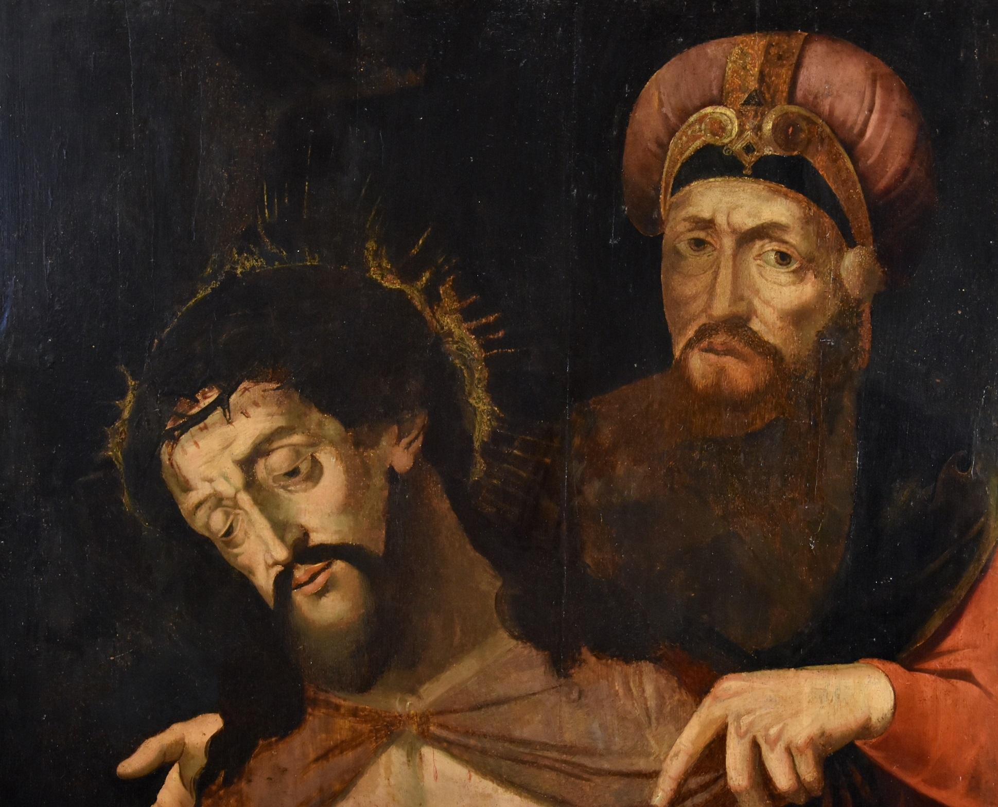 Ecce Homo Masterly 16/17e siècle Peinture Huile sur table Ancien maître Art flamand en vente 6