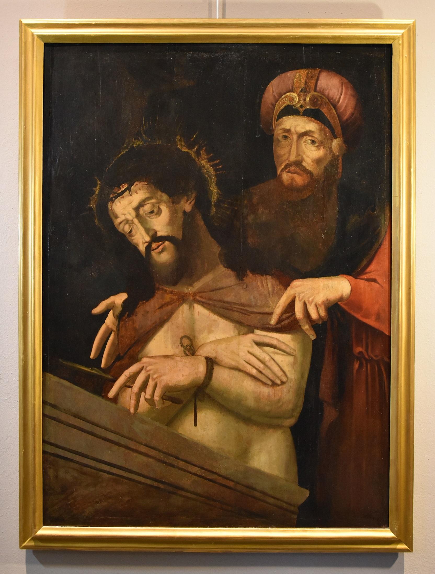 Ecce Homo Coxie Paint 16/17th Century Paint Oil on table Old master Flemish Art - Painting by Michael Coxie (malines, 1499 - 1592)