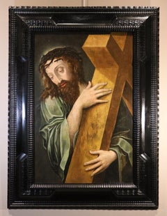 Cristo che porta la croce, dipinto di Coxie, XVI/XVII secolo, olio su tavola, opera di un maestro antico
