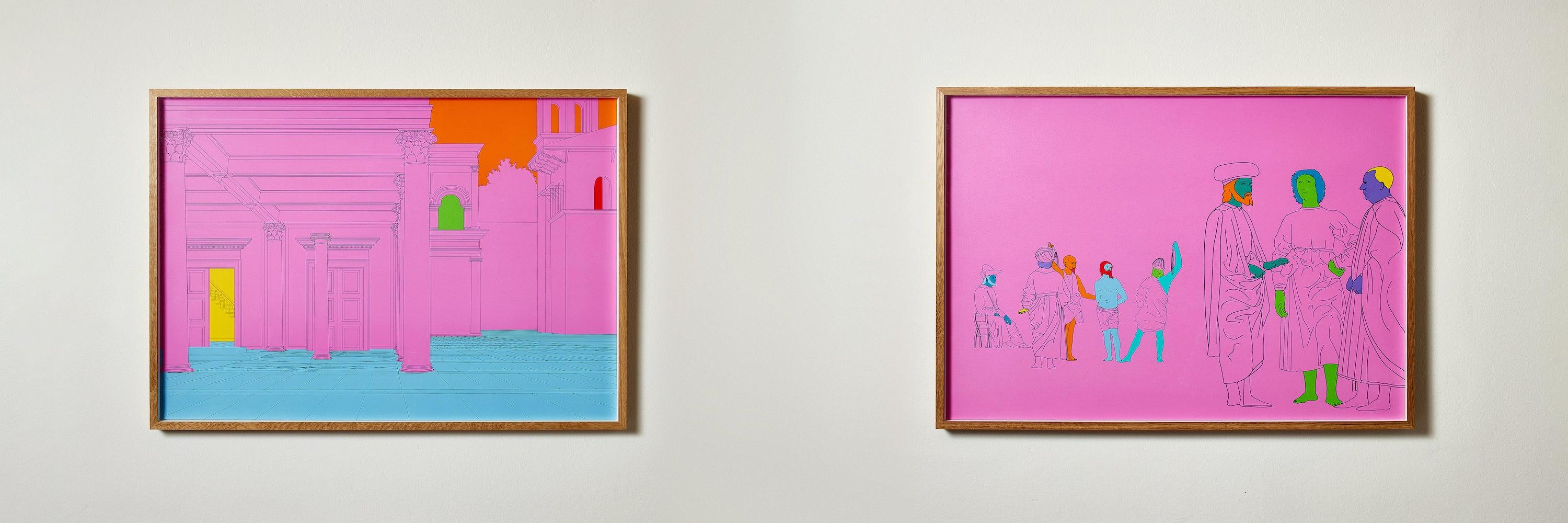 Deconstructing Piero (pink) -- Print, Contemporary Art by Michael Craig-Martin For Sale 2