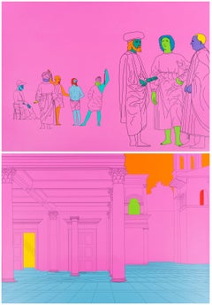Deconstructing Piero (pink) - Impression, Art contemporain de Michael Craig-Martin