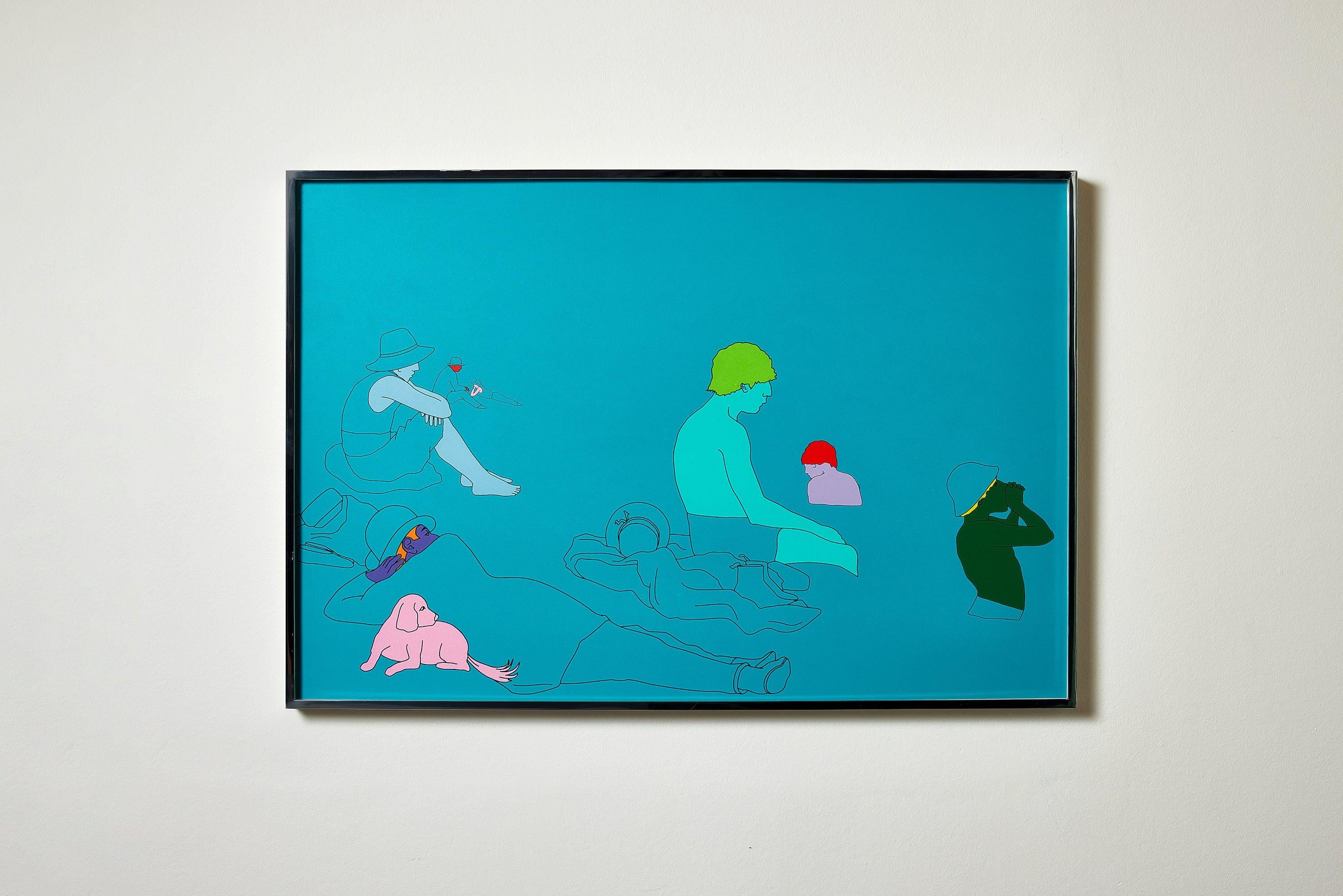 Deconstructing Seurat (turquoise green) -- Screen Print by Michael Craig-Martin For Sale 1