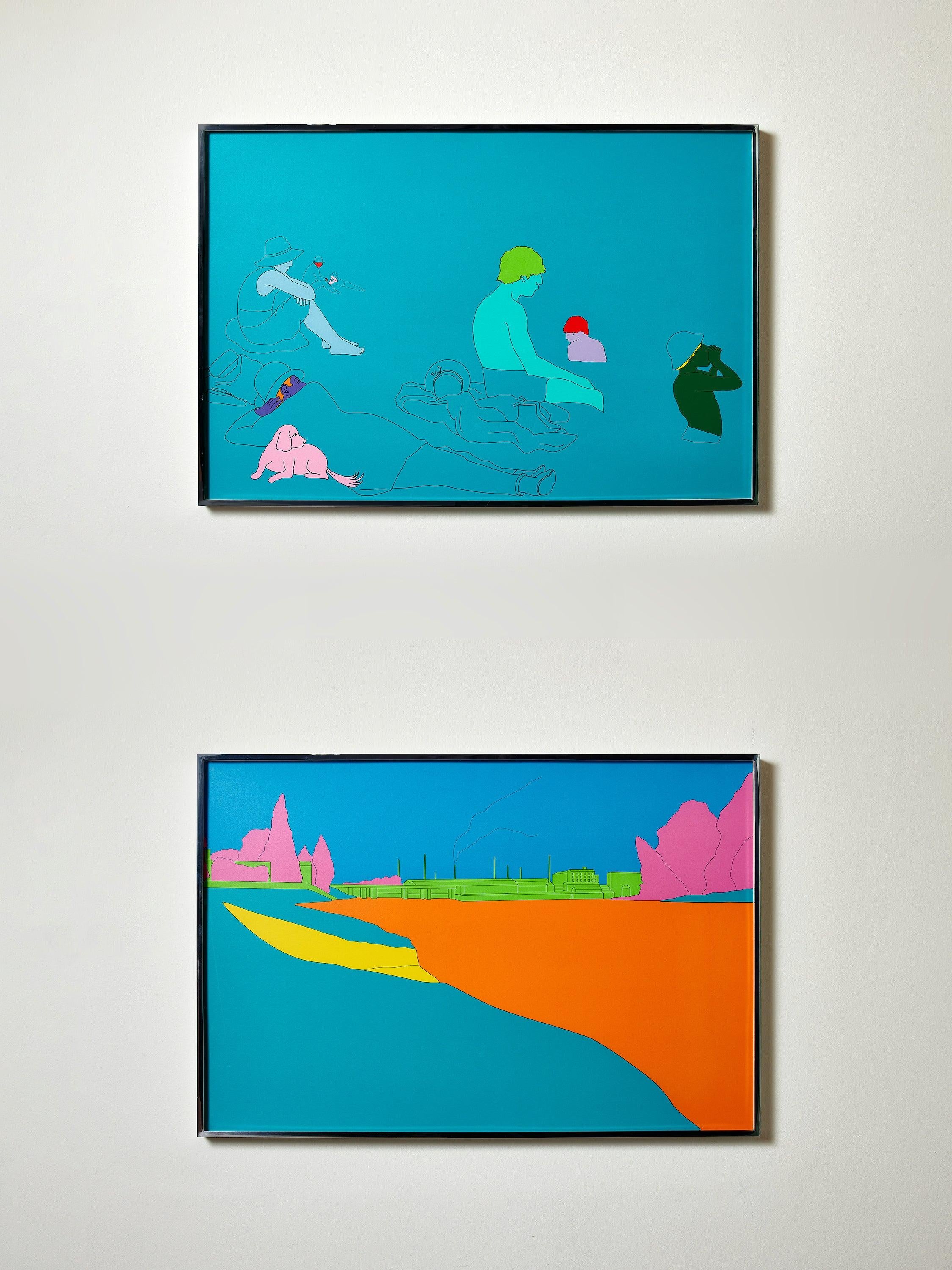 Deconstructing Seurat (turquoise green) -- Screen Print by Michael Craig-Martin For Sale 3