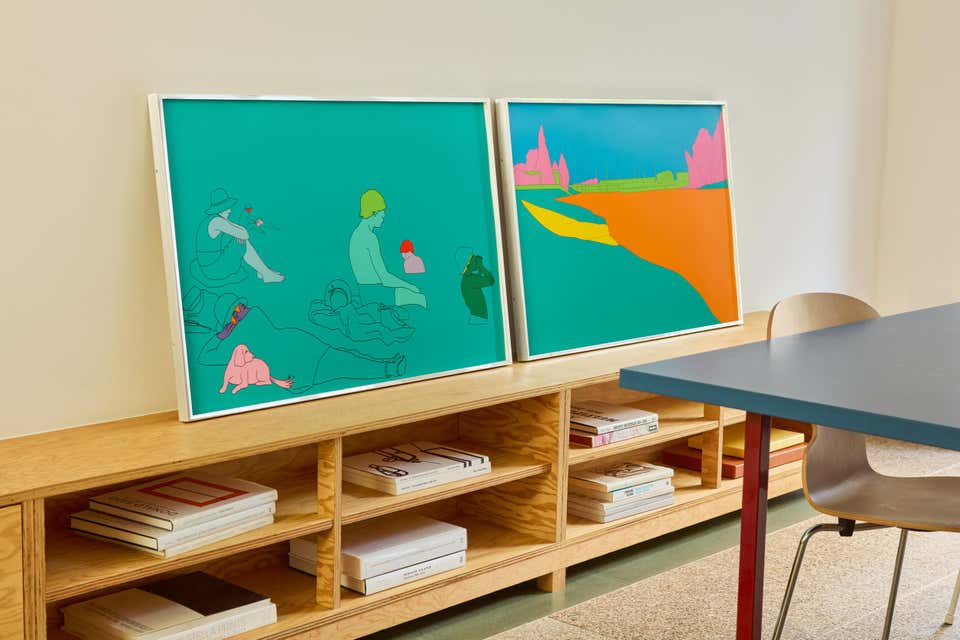 Deconstructing Seurat (turquoise green) -- Screen Print by Michael Craig-Martin