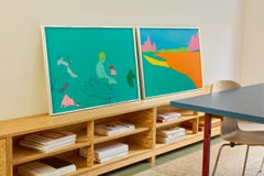Deconstruyendo a Seurat (verde turquesa) -- Serigrafía de Michael Craig-Martin