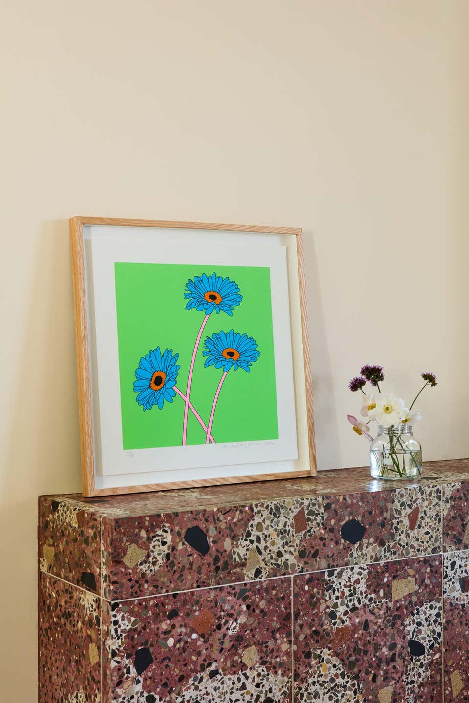 Gerberas, -- Screen Print, Still Life, Pop Art by Michael Craig-Martin