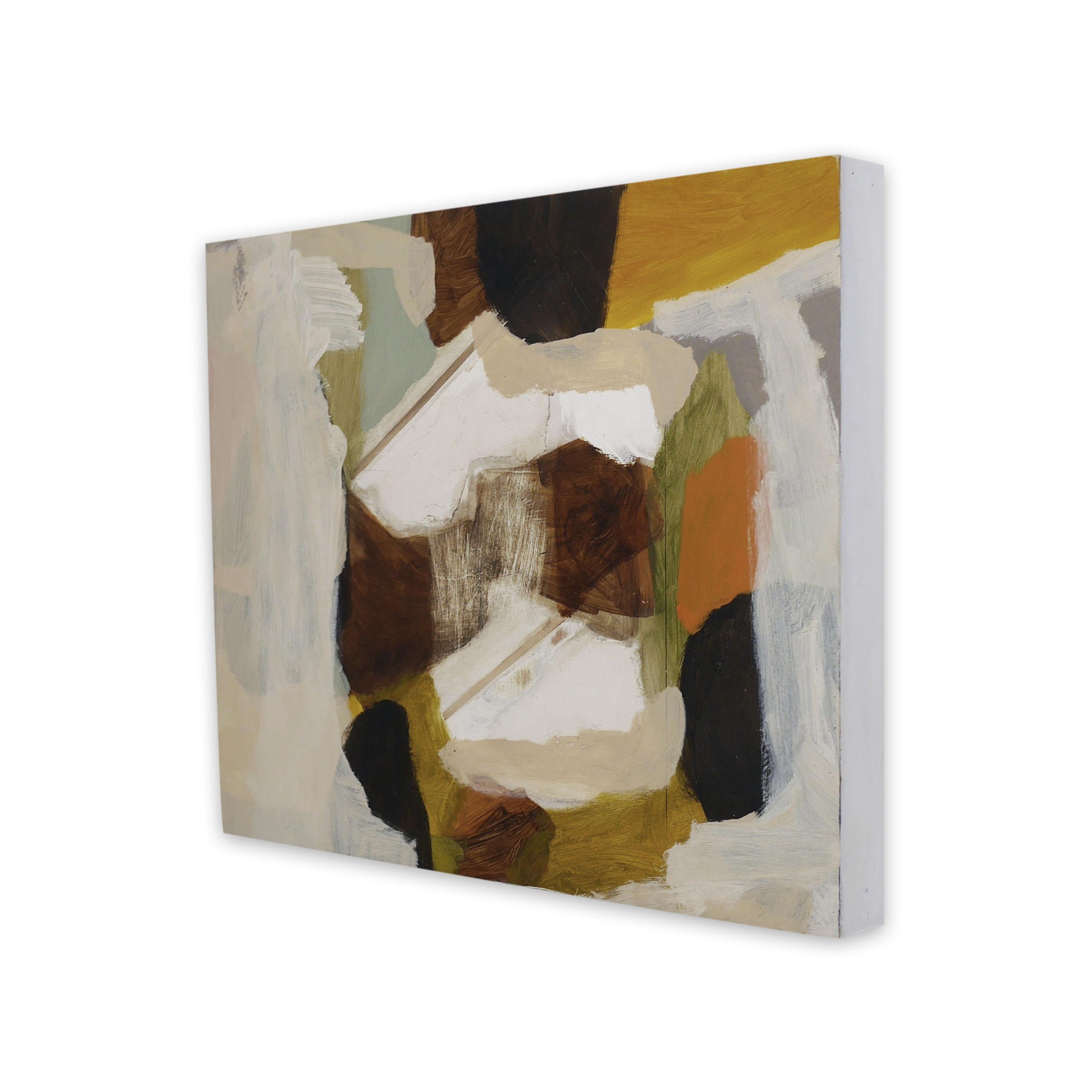 Erased Painting (Abstract painting) - Brown Abstract Painting by Michael Cusack