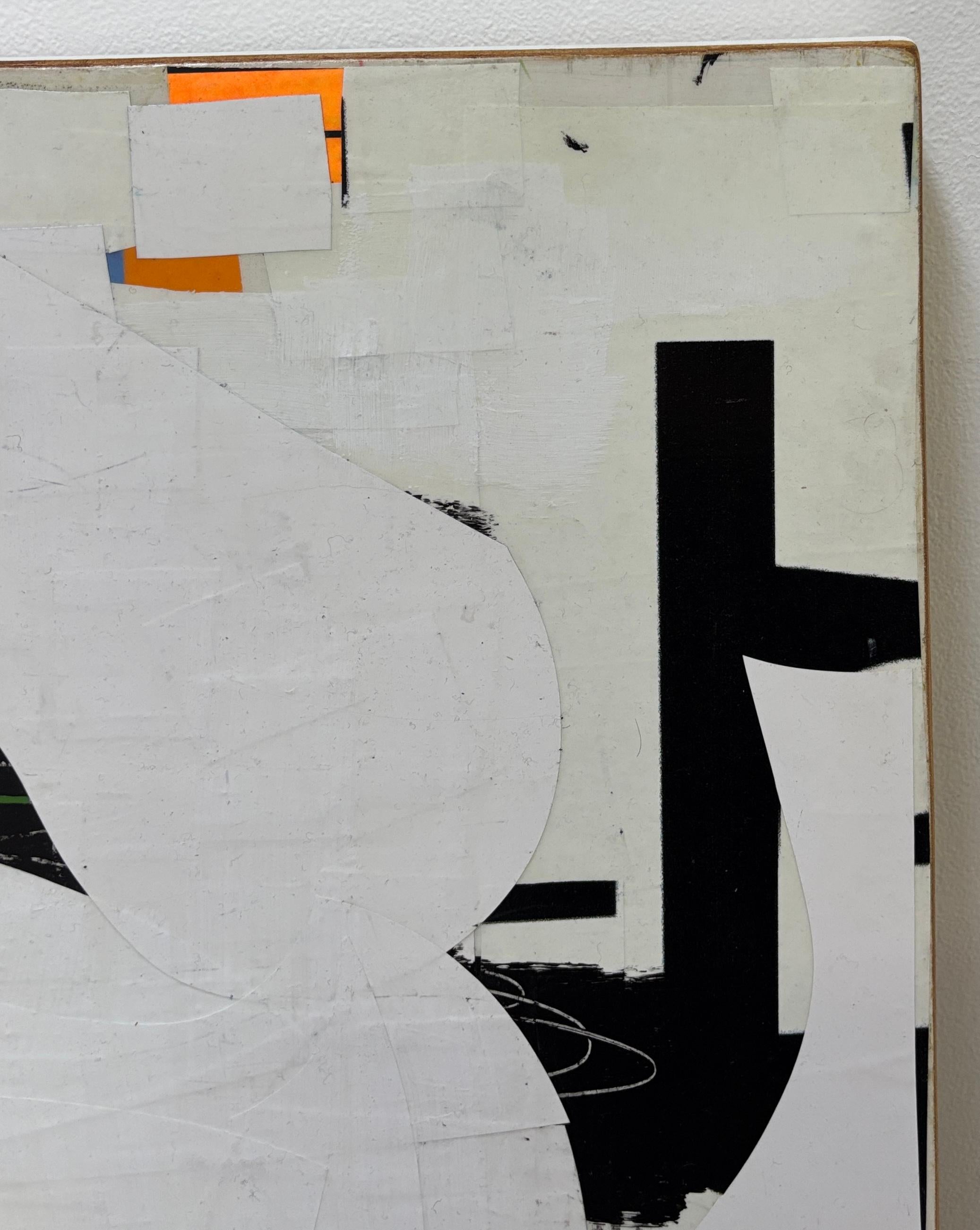 Free Form - Gray Abstract Painting by Michael Cutlip