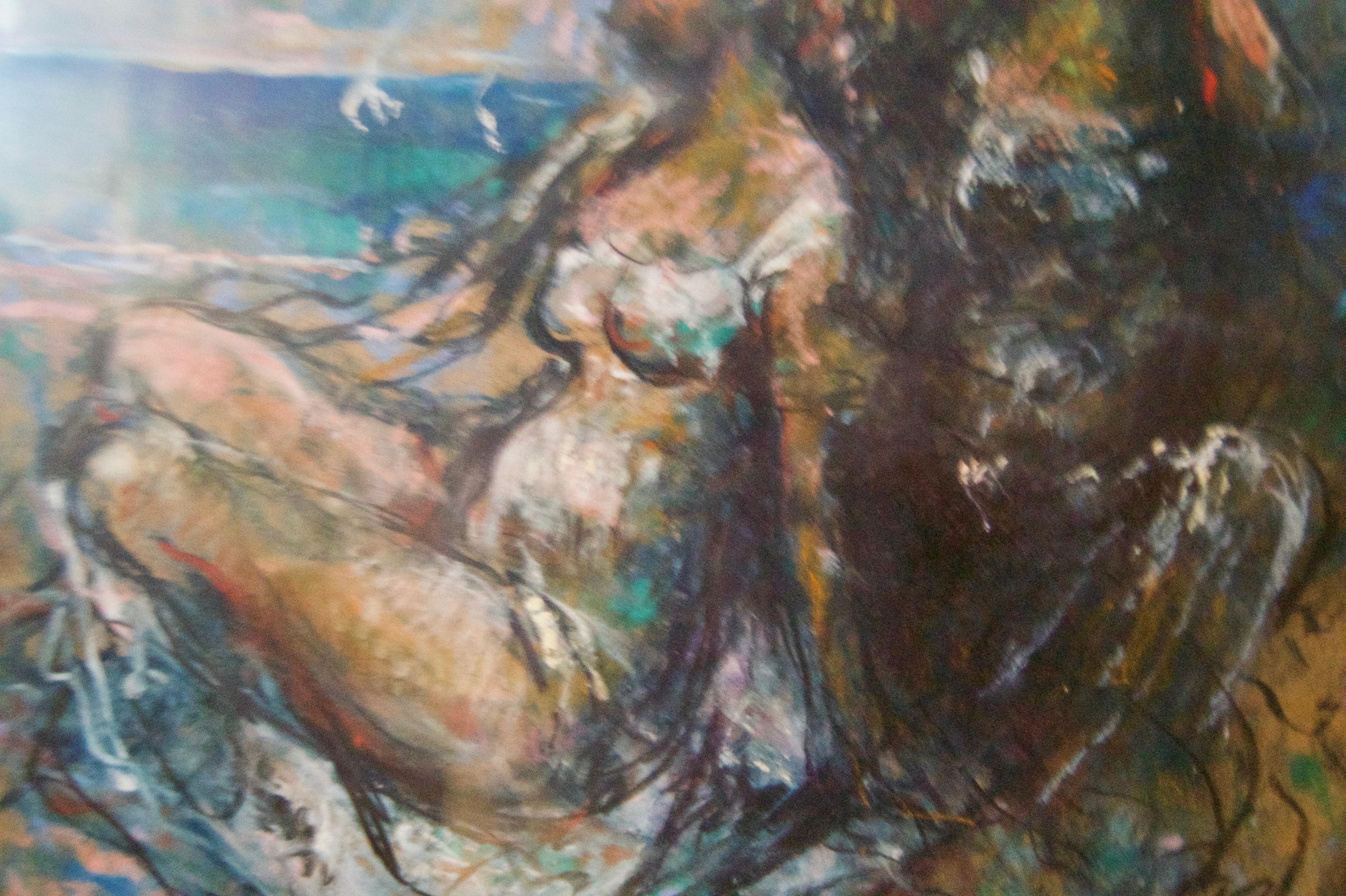 Girls by the Sea - Mid 20th Century Nude Still Life Oil by Michael D'Aguilar For Sale 3