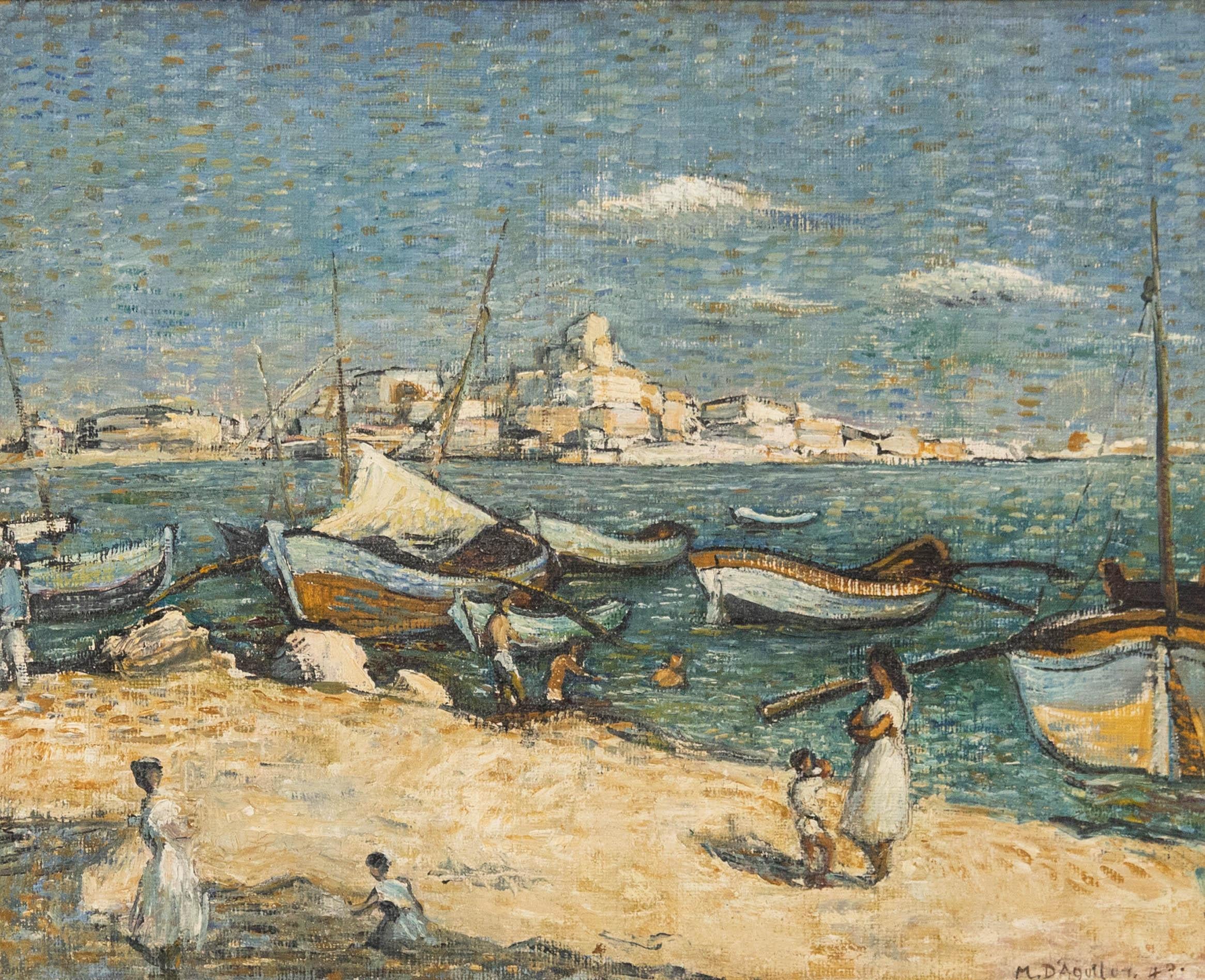 Michael D'Aguilar (1924-2011) - 1949 Olio, Porto Continentale in vendita 1