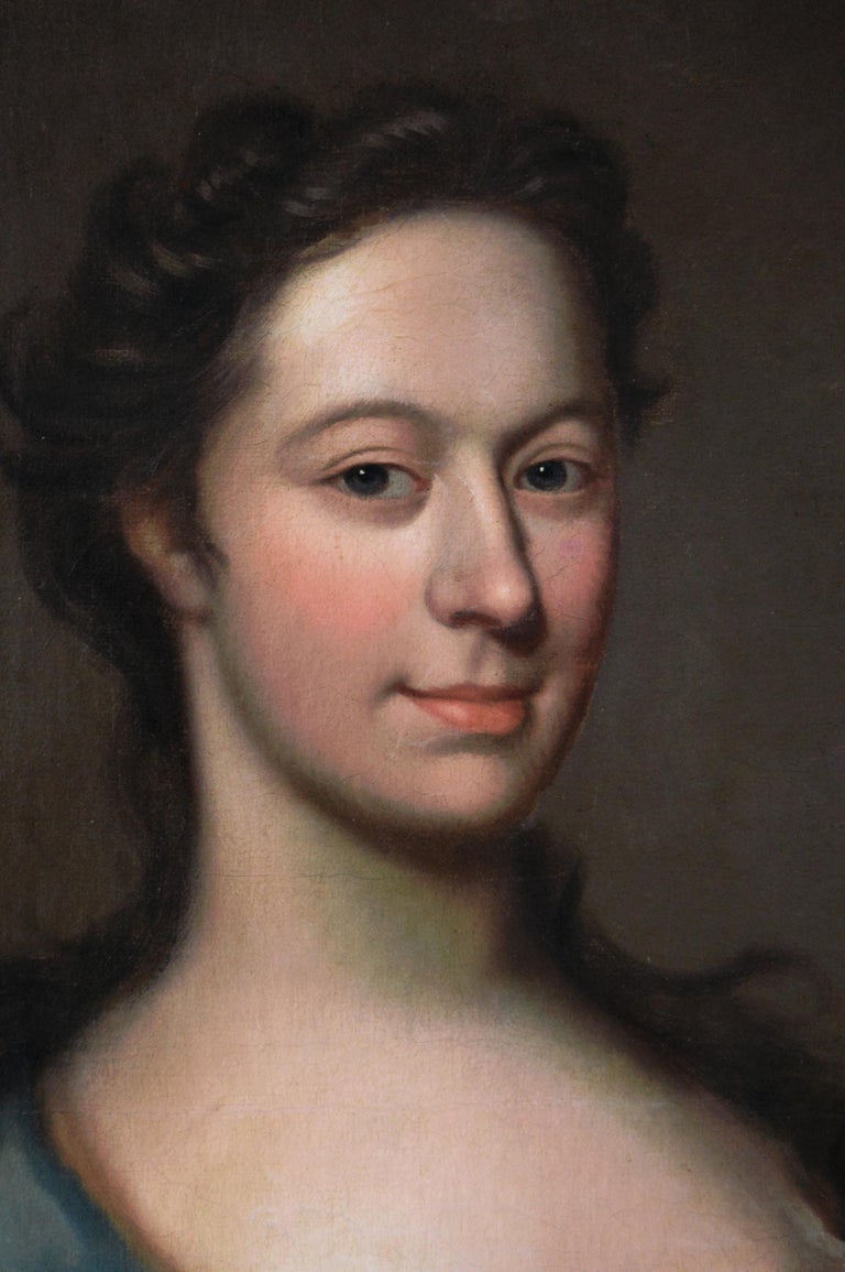 17th Century portrait  oil painting of a Lady - Black Portrait Painting by Michael Dahl
