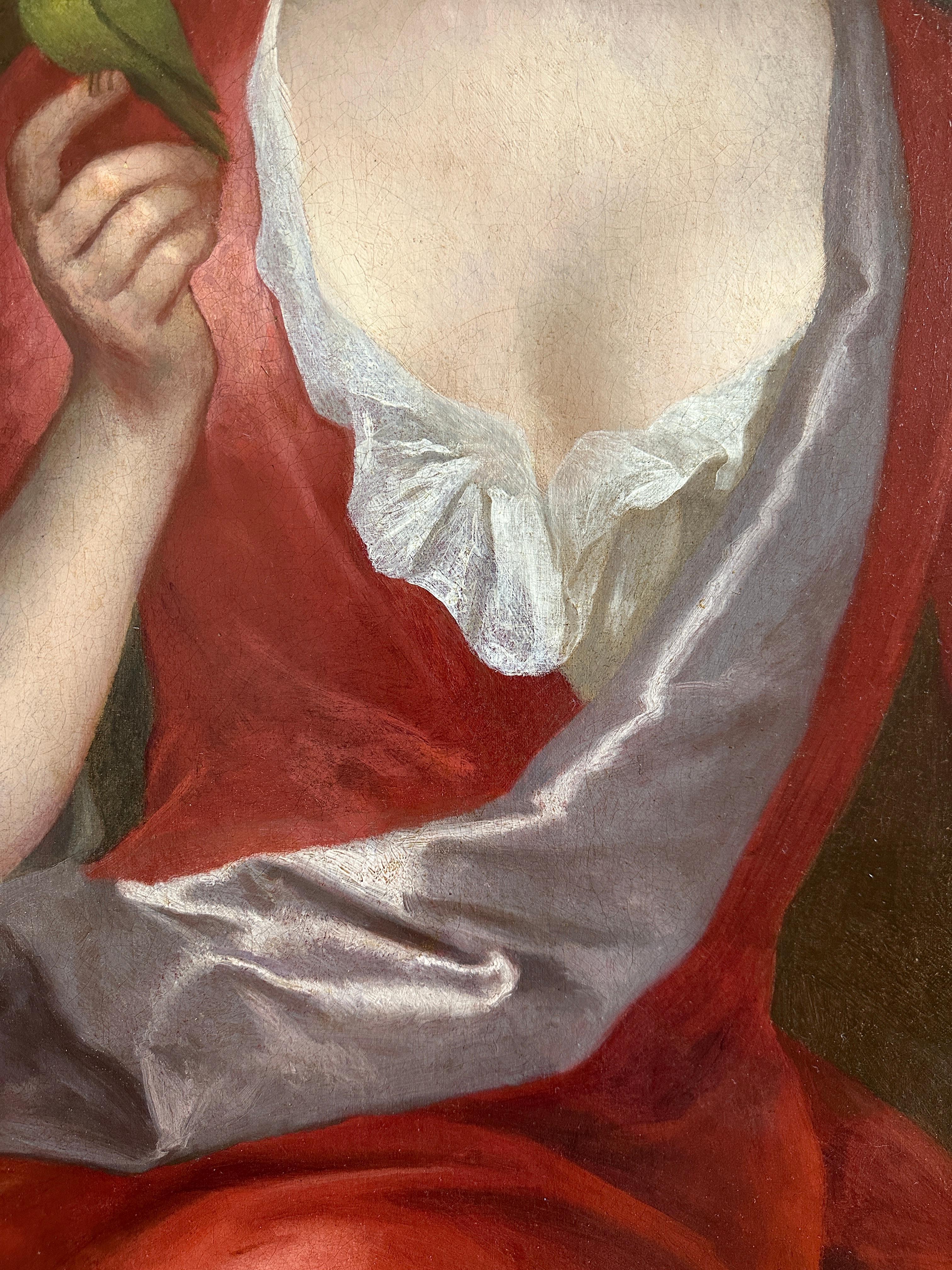 Ein Porträt einer Dame und ihrer Tochter mit einem exotischen Vogel (Alte Meister), Painting, von Michael Dahl