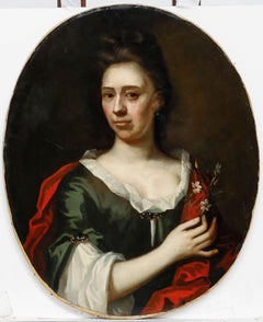 Circle of Michael Dahl (1659-1743) - Early 18th Century Oil, Lady with Jasmine