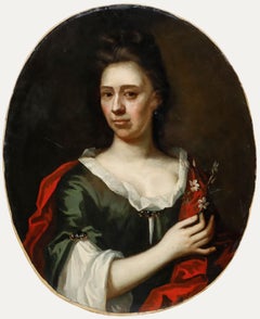 Circle of Michael Dahl (1659-1743) -  Early 18th Century Oil, Lady with Jasmine