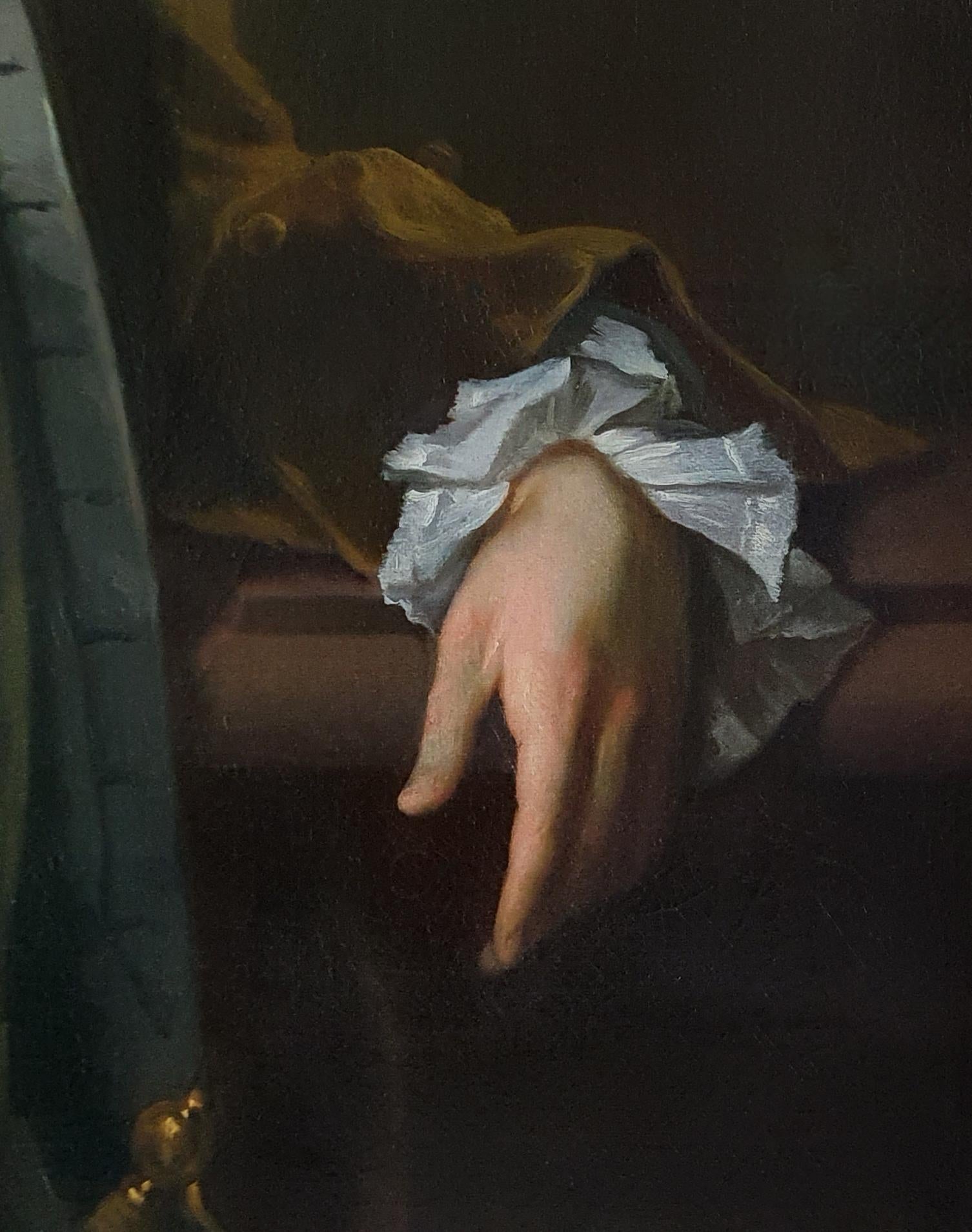Portrait of a Gentleman Holding Gloves c.1723, Antique Oil Painting MICHAEL DAHL 5