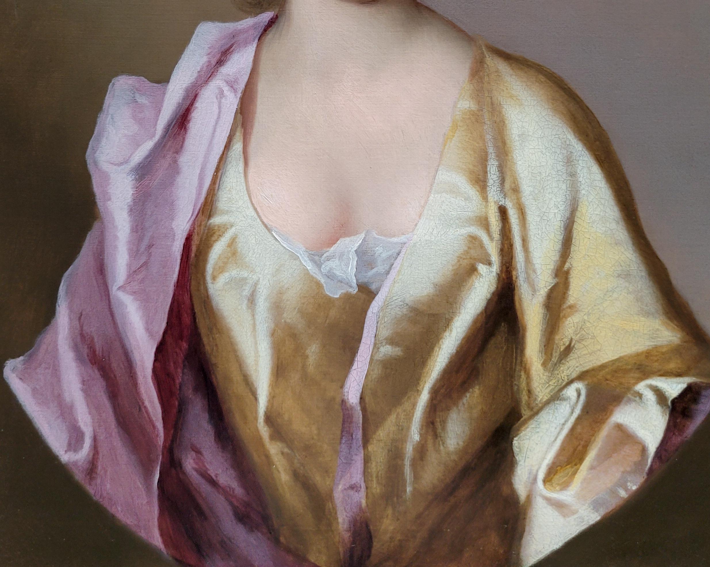 Portrait of a Lady in a Yellow Silk Dress and Purple Mantle, Michael Dahl 2