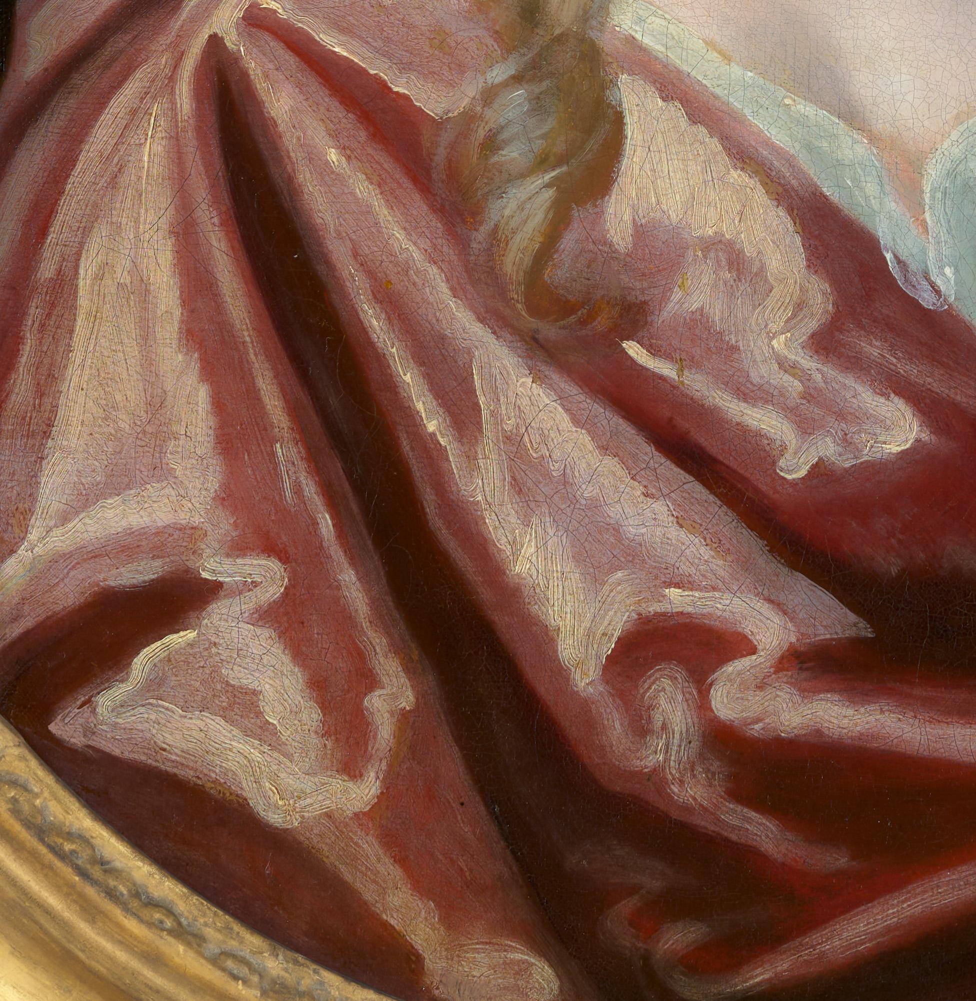 Portrait of a Lady, Mrs Wray in a Silk Dress & Pink Wrap c.1698, Oil on canvas For Sale 5