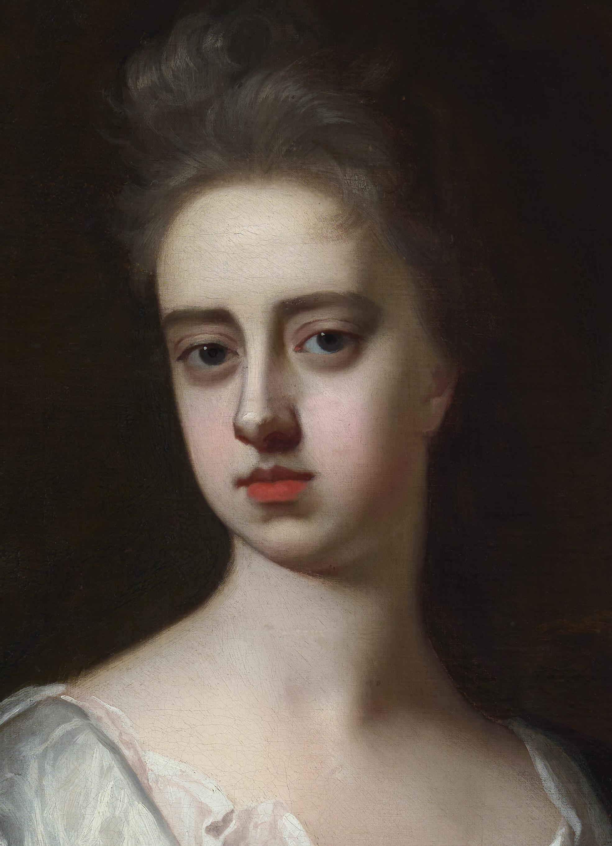 Portrait of a Lady White Dress & Blue Cloak, Frances Temple Lady Berkeley canvas For Sale 2