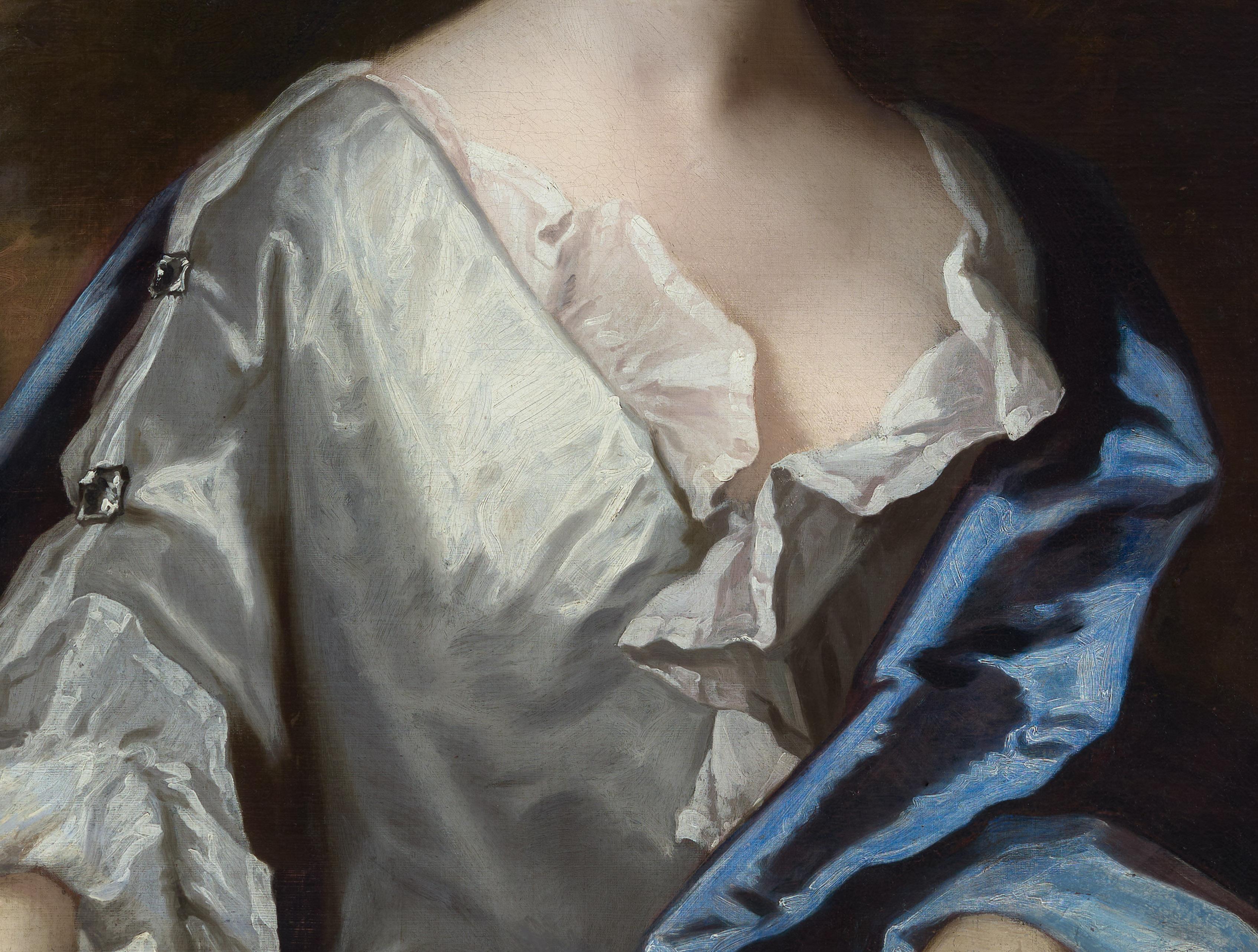 Portrait of a Lady White Dress & Blue Cloak, Frances Temple Lady Berkeley canvas For Sale 4