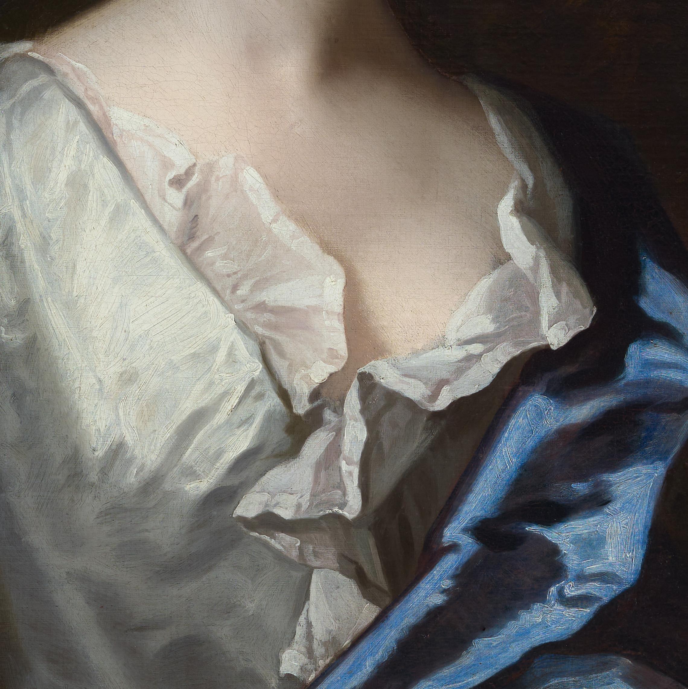 Portrait of a Lady White Dress & Blue Cloak, Frances Temple Lady Berkeley canvas For Sale 5
