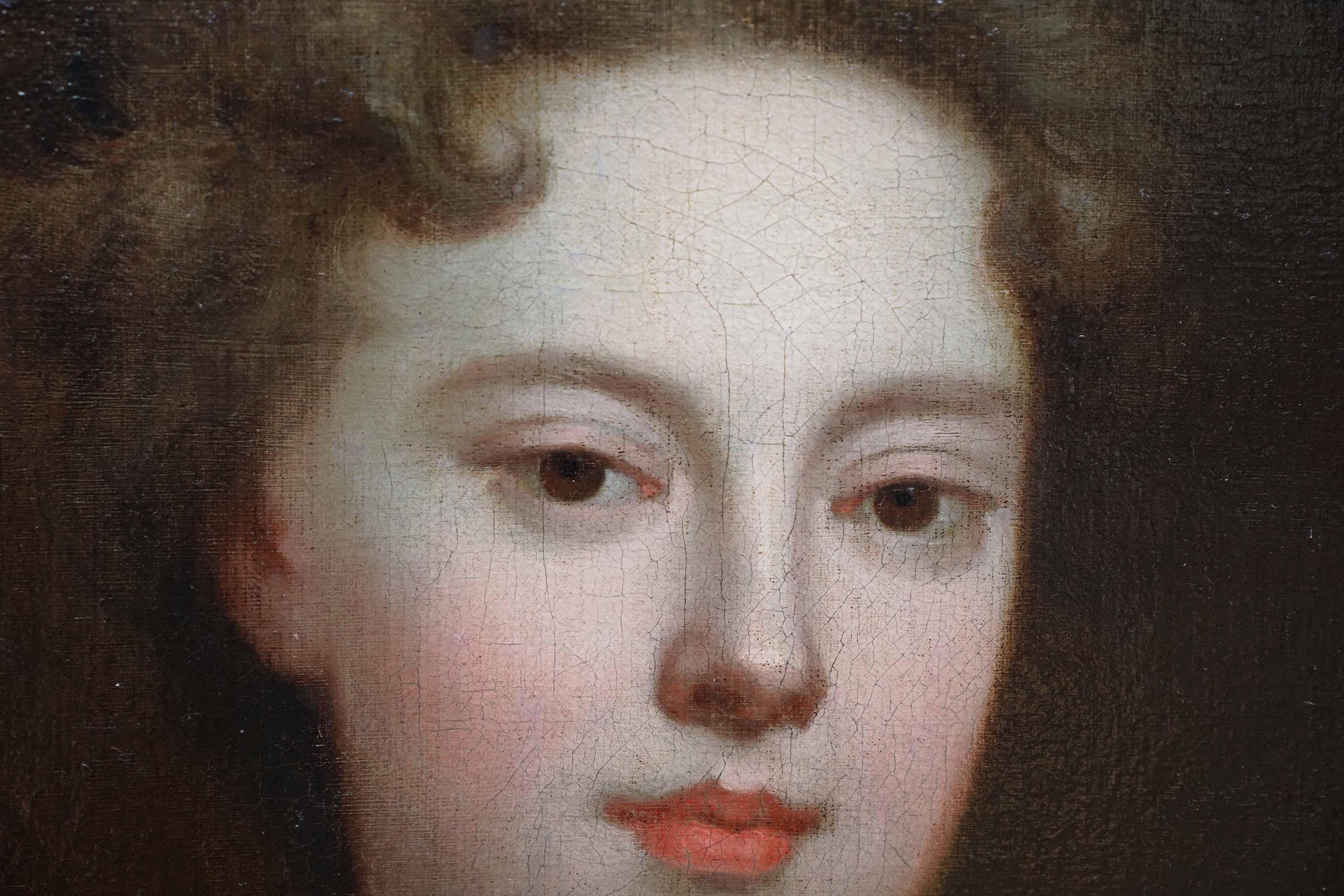 Retrato de Dama vestida de rojo - pintura al óleo femenina de arte del Viejo Maestro británico en venta 1