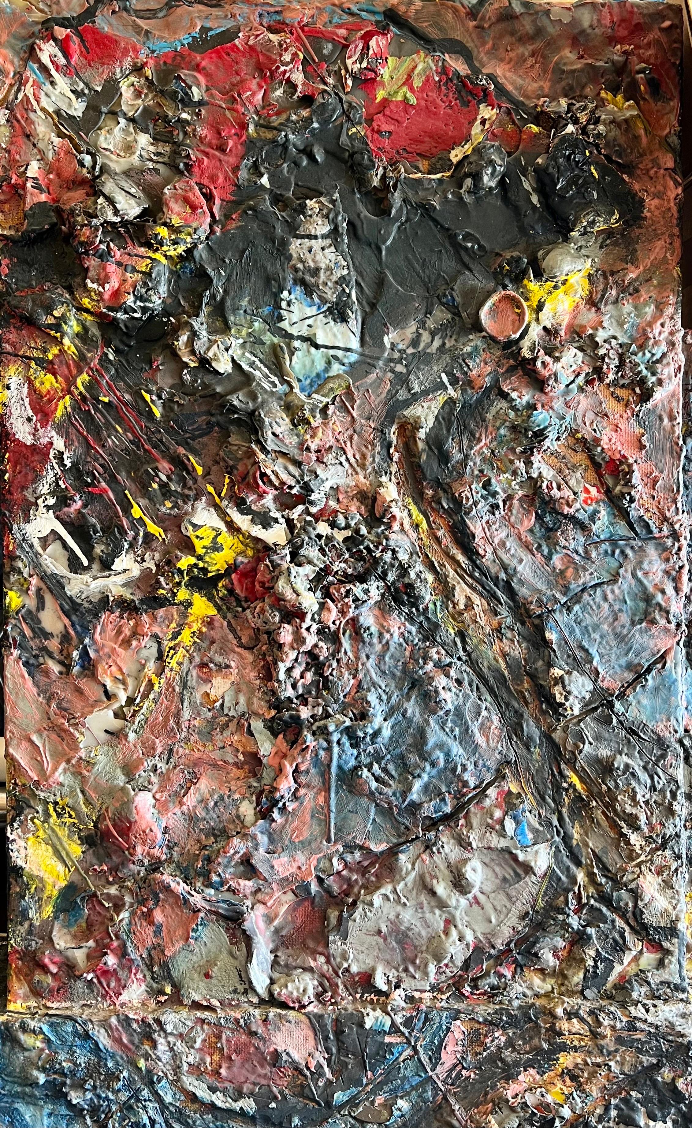 Large Michael David Abstract Expressionist Encaustic Painting Museum Exhibited For Sale 19