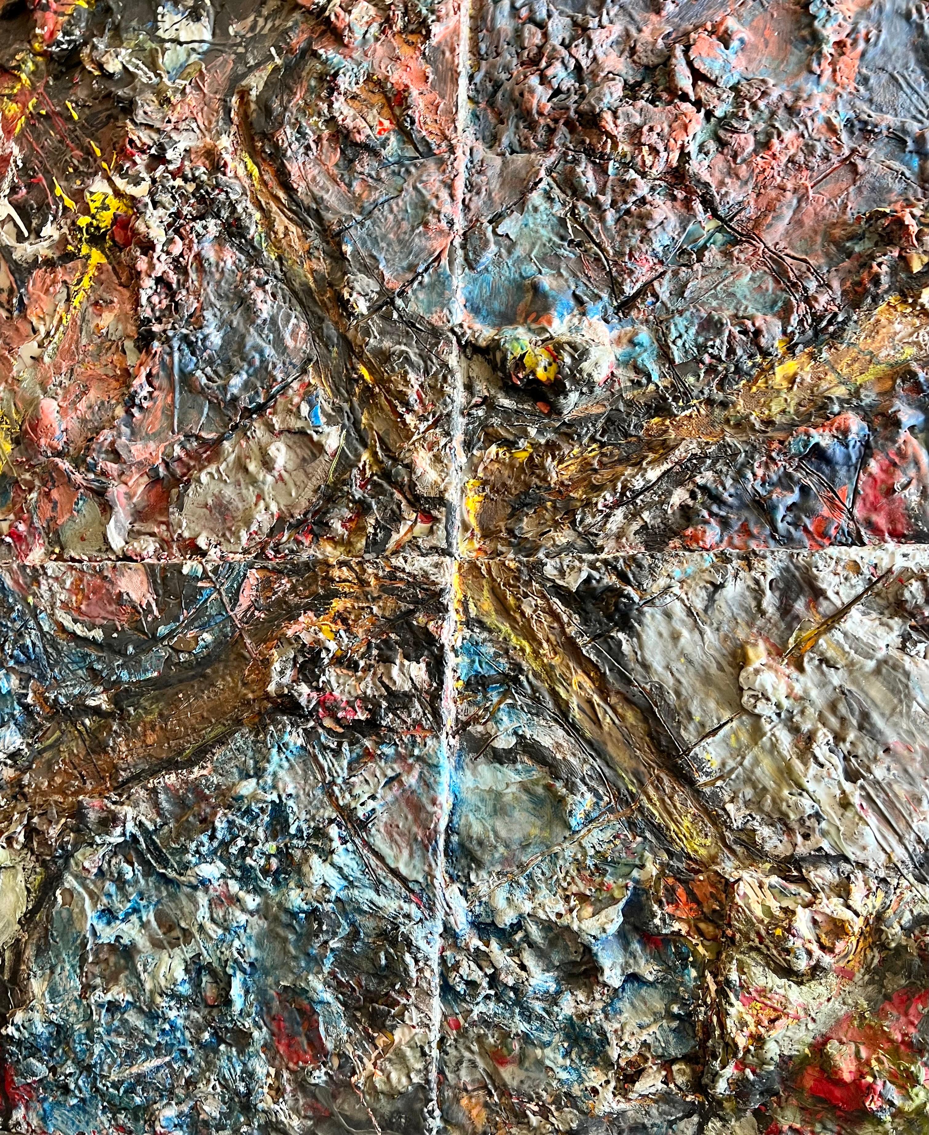 Large Michael David Abstract Expressionist Encaustic Painting Museum Exhibited For Sale 2