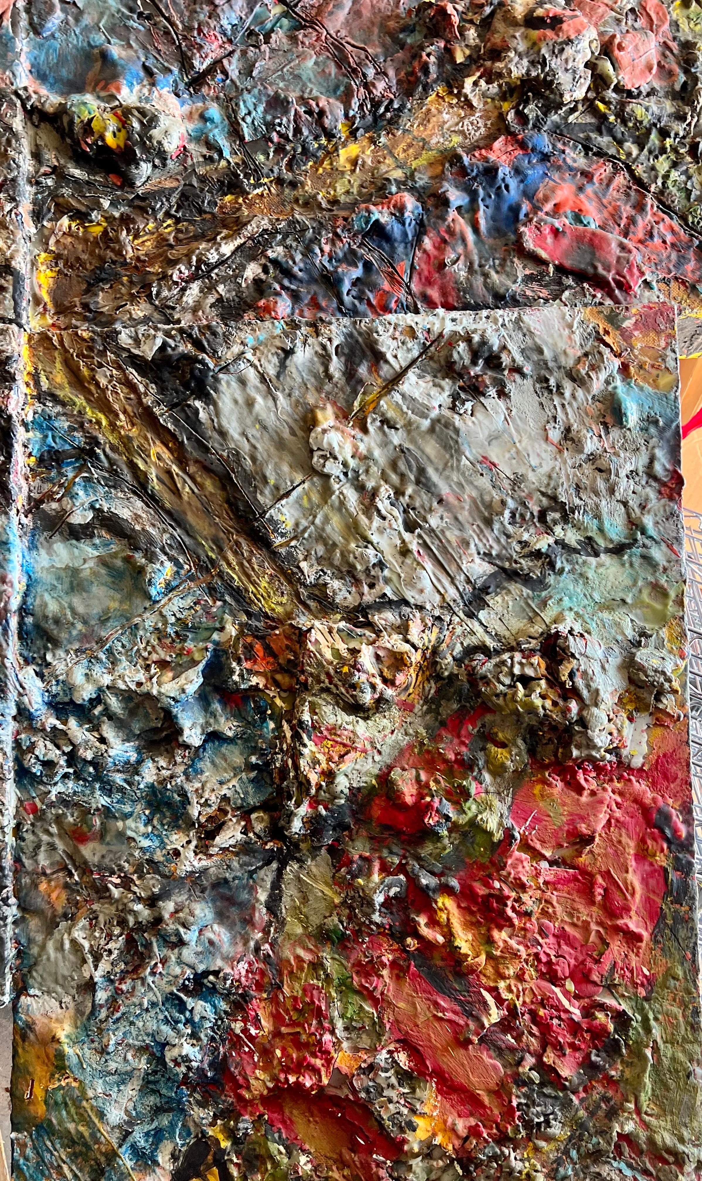 Large Michael David Abstract Expressionist Encaustic Painting Museum Exhibited For Sale 4