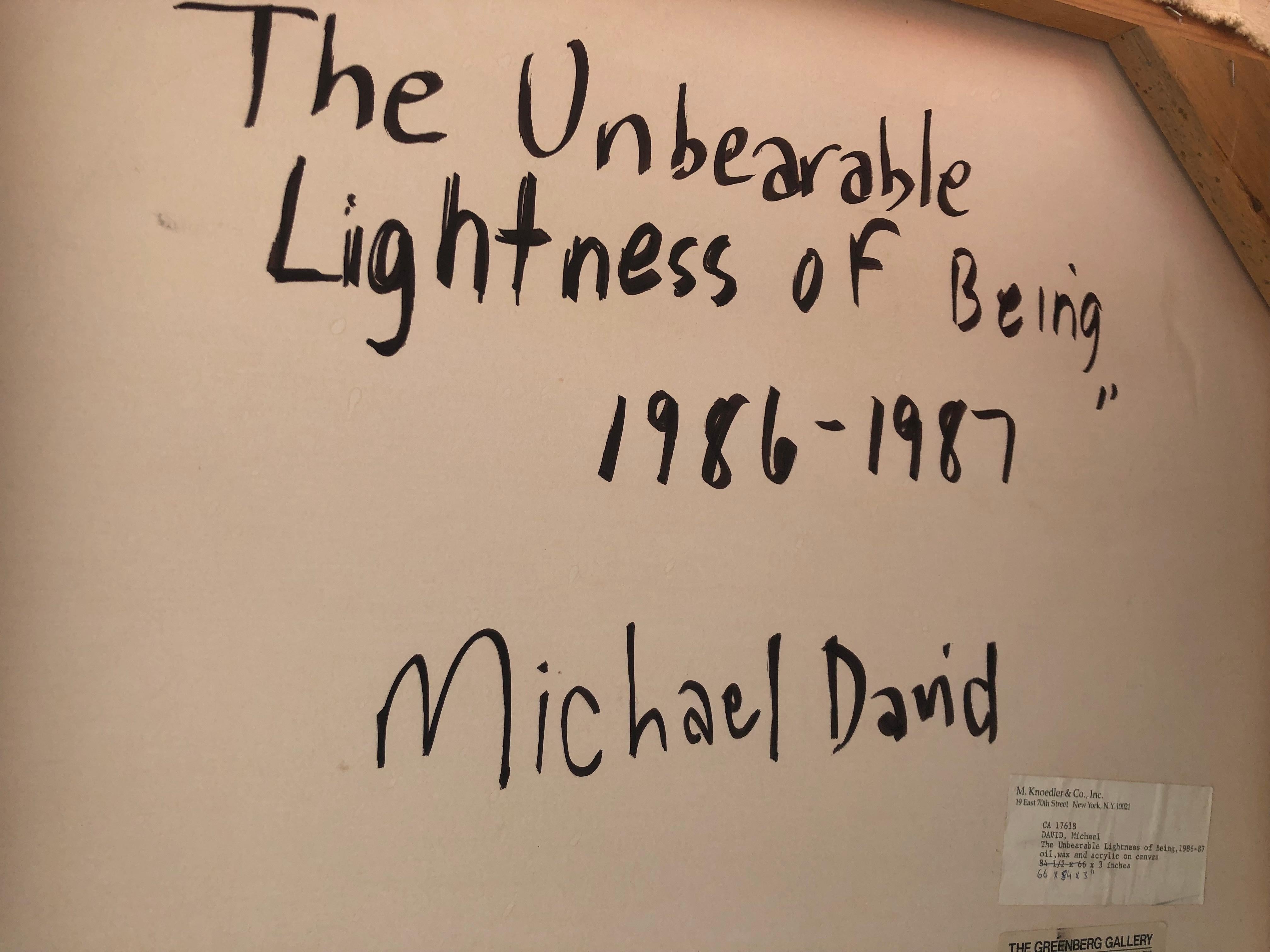 The Unbearable Lightness Of Being Large Abstract - Brown Abstract Painting by Michael David