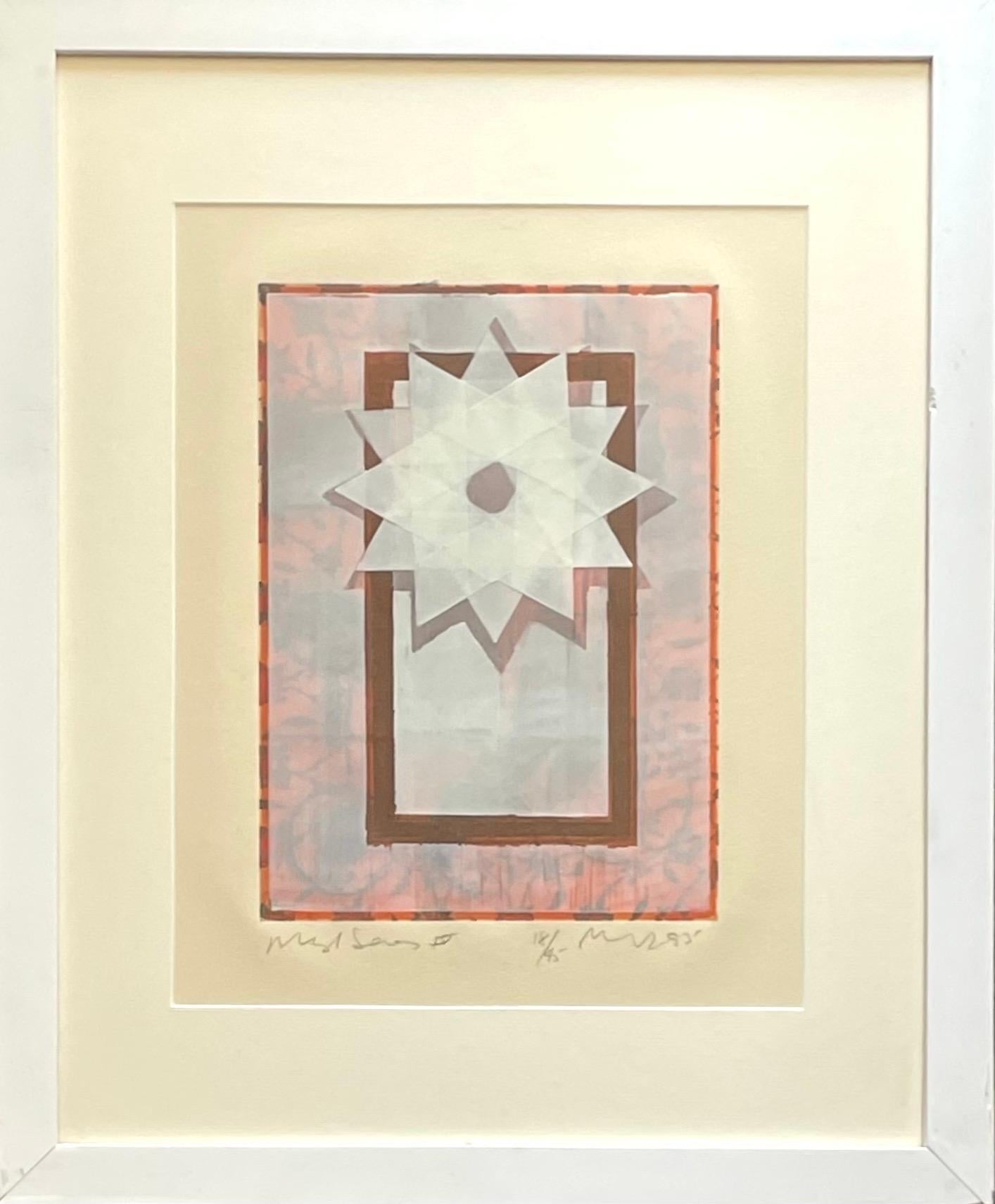Michael David, Mugual Indian Star, abstrakt-expressionistischer Farbradierungsdruck im Angebot 1