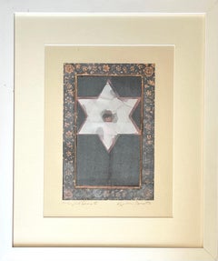 Michael David Stella di David ebraica Acquaforte a colori Espressionista astratto Judaica