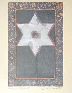 Michael David Jewish Star of David Color Etching Abstract Expressionist Judaica