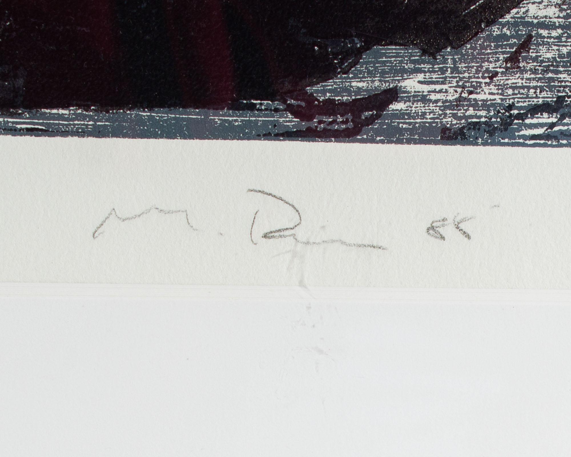 Américain Lithographie abstraite signée par David David en 1985 à Echo Park  en vente