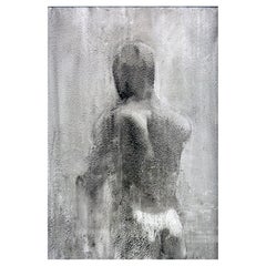 Michael David 'US b. 1954' 'Small Shower III' Photo Based Ink on Mylar Male Nude